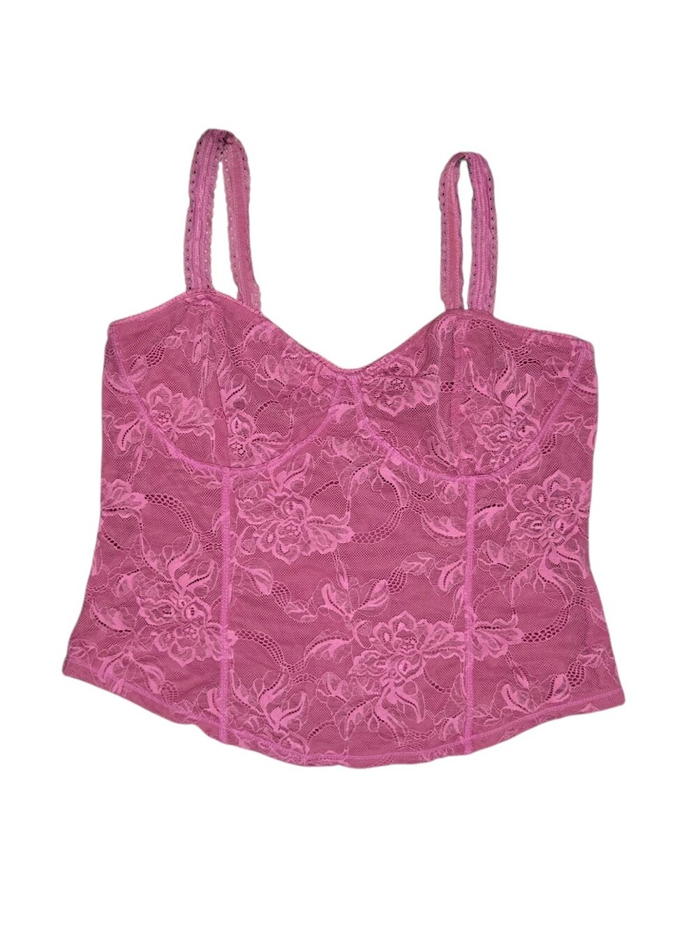 Free People Intimately High Standards Cami Tank Top Pink Mauve Floral Lace Large